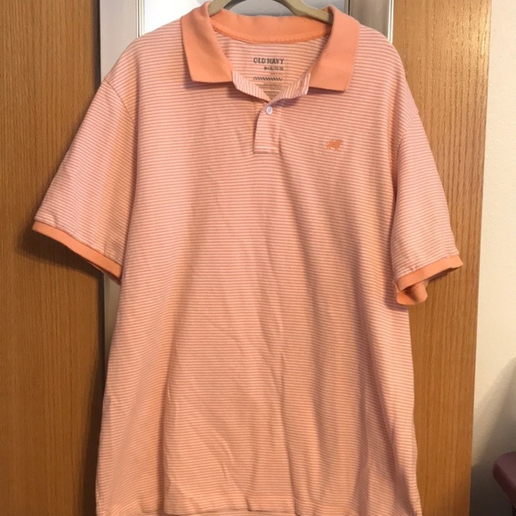 Orange and white striped polo shirt.  Old Navy size XL with chest emblem - Picture 1 of 8